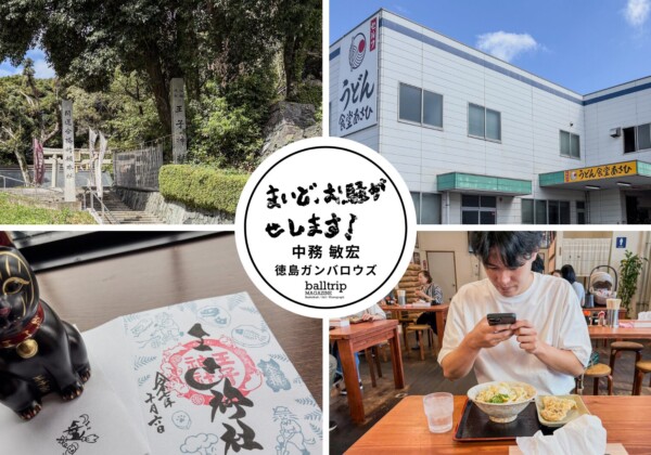 青山晃也選手と王子神社×うどん食堂あさひデート【まいど、お騒がせします！徳島ガンバロウズ 中務敏宏】　balltrip MAGAZINE（ボールトリップマガジン）